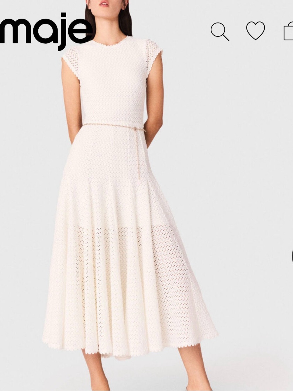 NWT 745.00 MAJE CROCHET KNIT DRESS 38